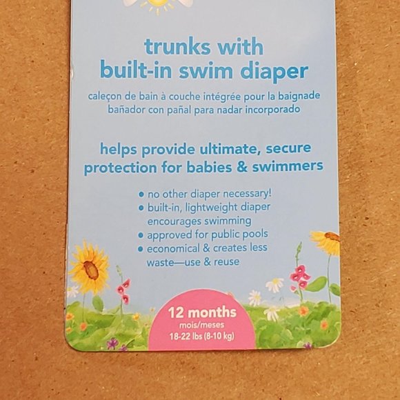 I-Play Trunks with Swim Diaper 12 Months Blue - Picture 6 of 7